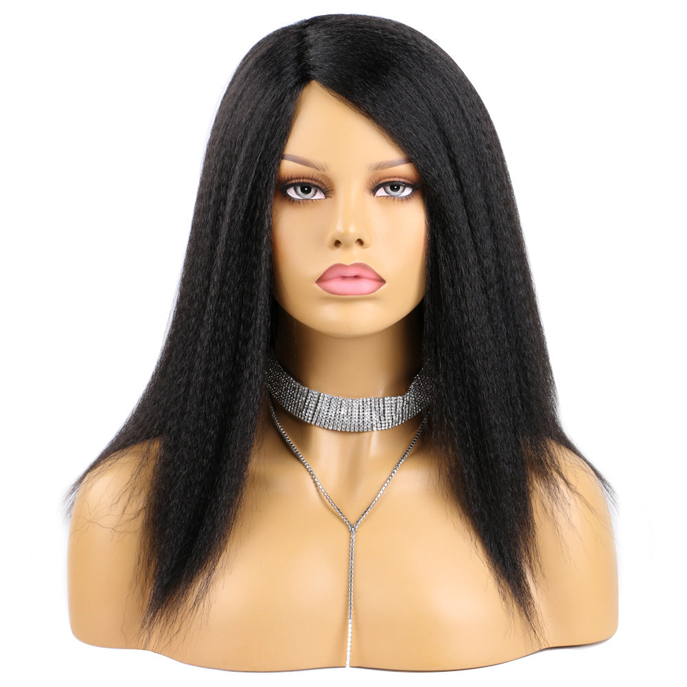Chemical Fiber Brushed Headgear Curved Mechanism Long Straight Wig