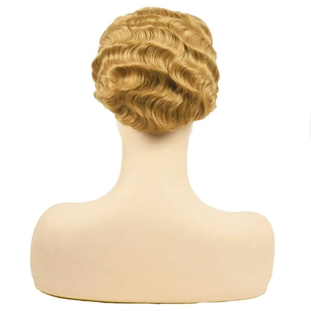 Pixie Cut Curly Bob Original Human Real Hair Wig