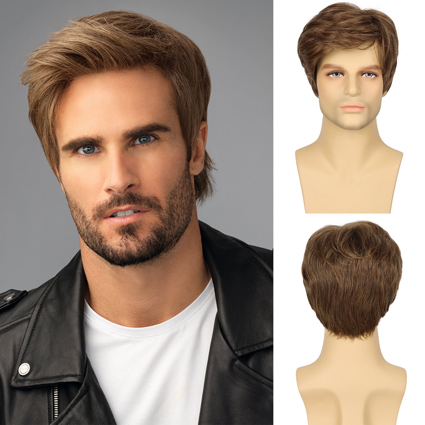 Men's Partial Points Side Bangs Short Chemical Fiber Men's Wig