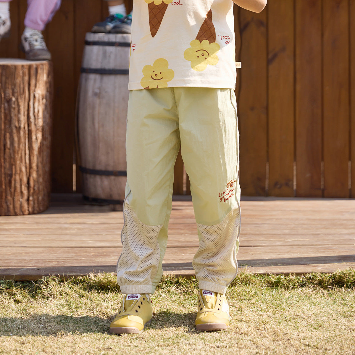 Children's Summer Wrinkle Feeling Track Class Ankle Children's Pants