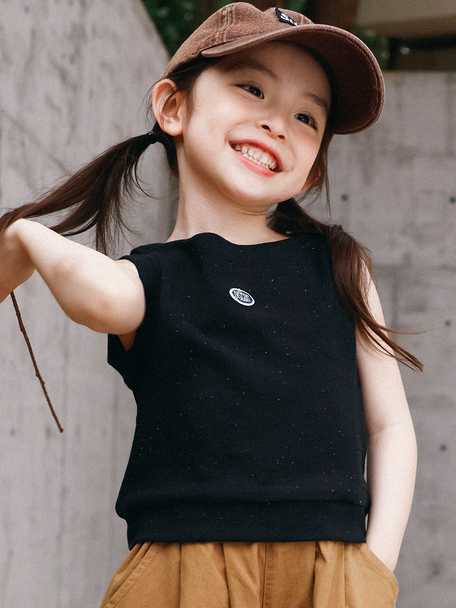 Children's Summer Casual Slim Vest Round Neck Sleeveless Top Children's T-shirt