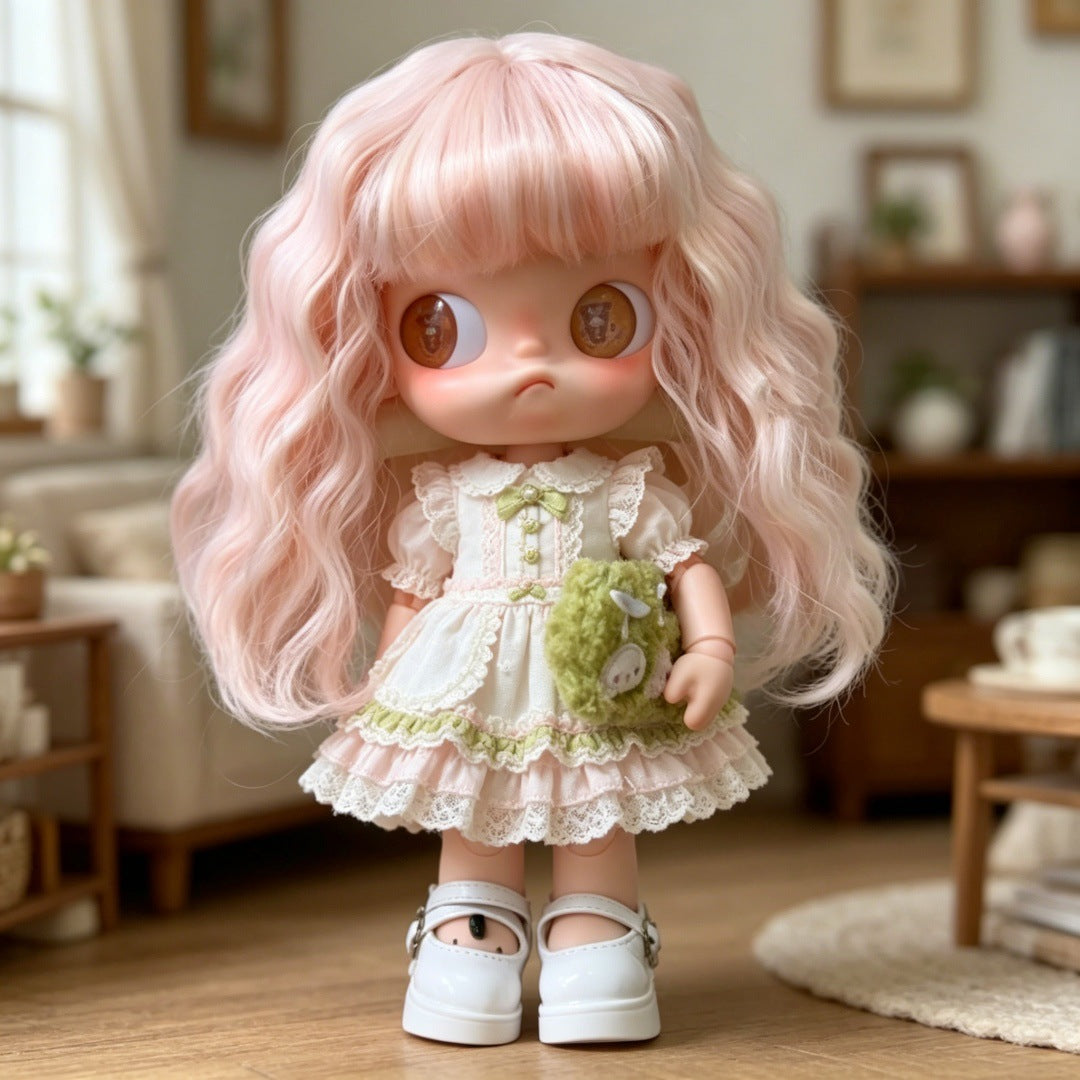 Ga Zi Sister Doll Micro Roll Universal Head Circumference Straight Cos Wig