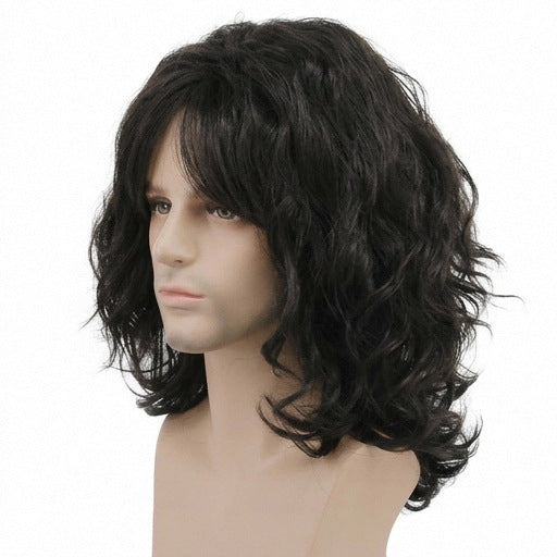 Men's Punk Rock Mid-length Curly Hair Jackson Cos Wig