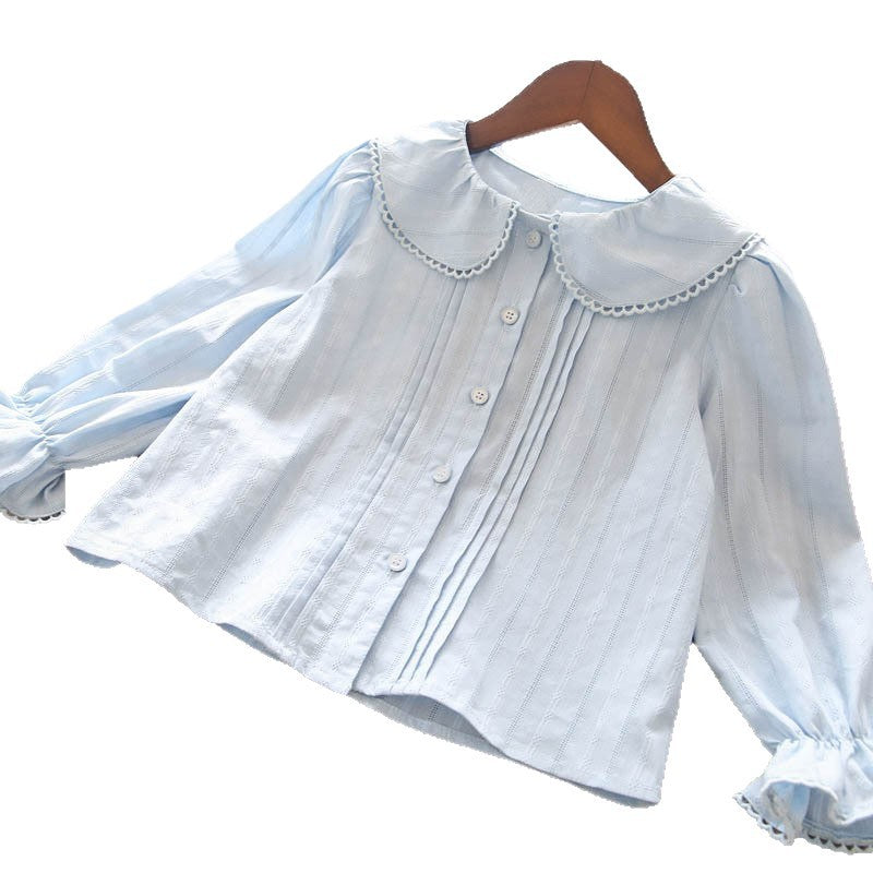Children's Big Korean Style Western Doll Collar Princess Children's Shirt