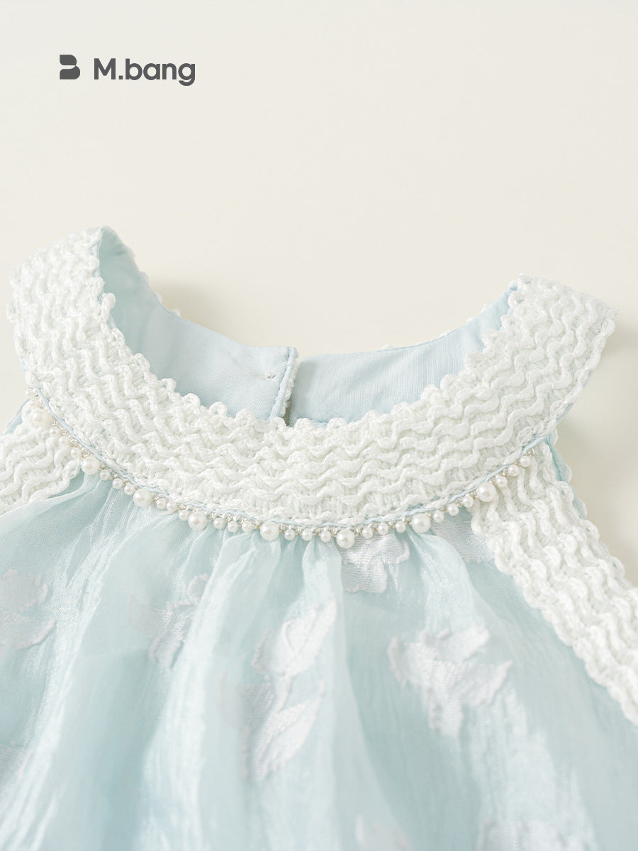 Children's Vacation Style Summer Sleeveless Braces Skirt Children's Dress