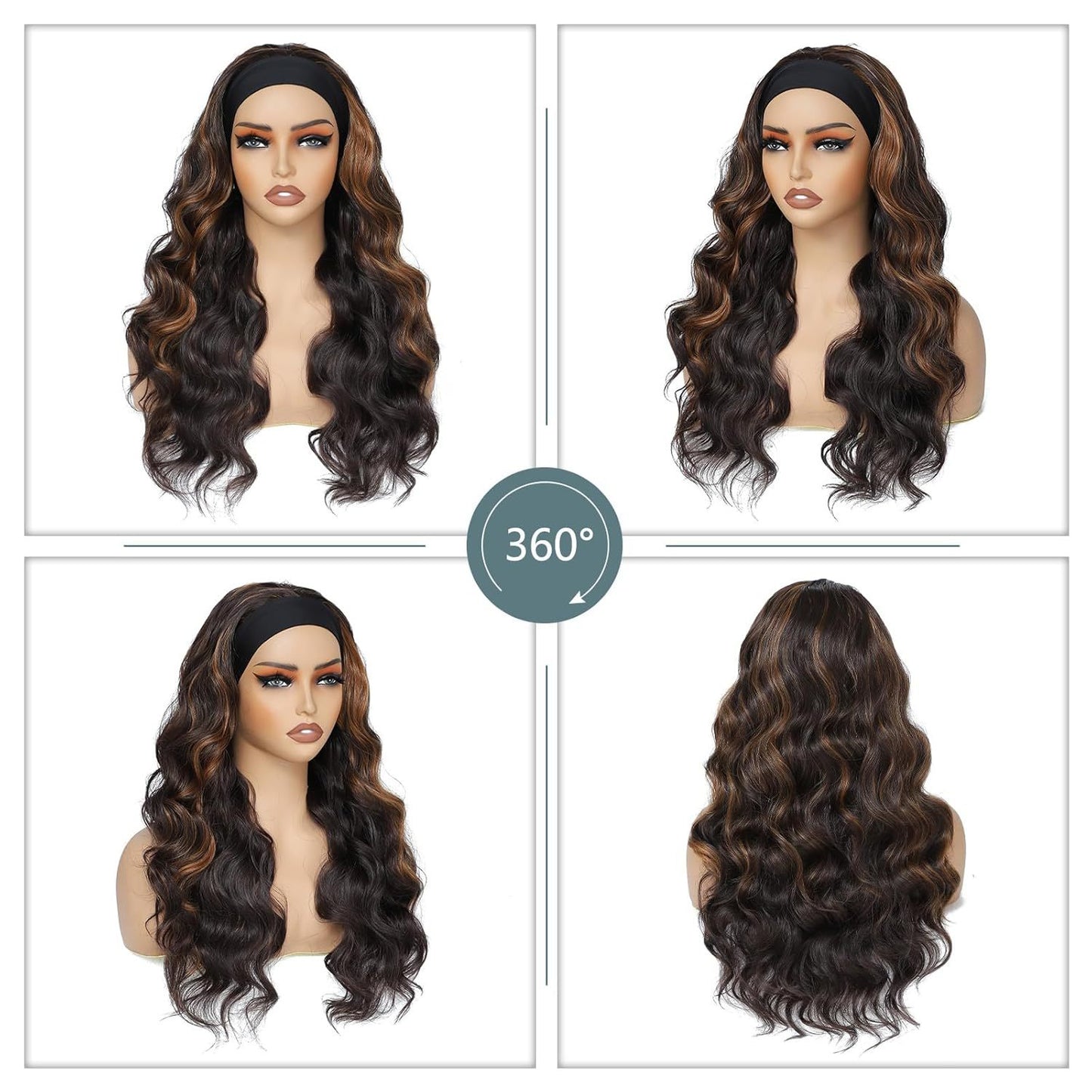 Women's African Ice Ribbon Black Big Wave Curly Hair Wig Long Curls