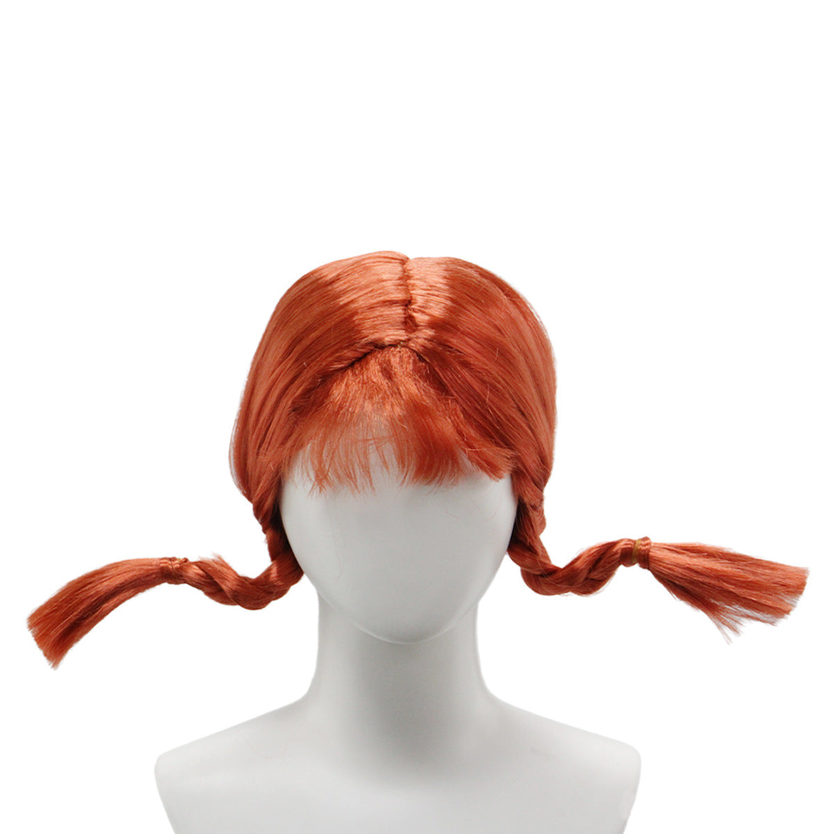 Halloween Anime Funny Short Orange Straight Bangs Double Twist Cos Wig