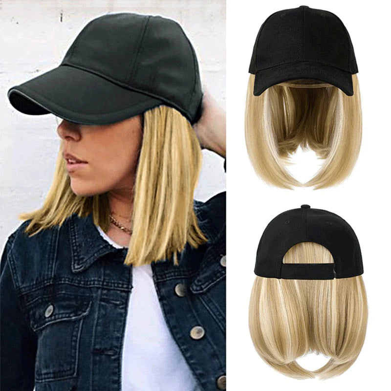 Ladies Hooded Personality Chemical Fiber Head Wig Short Straight Hair