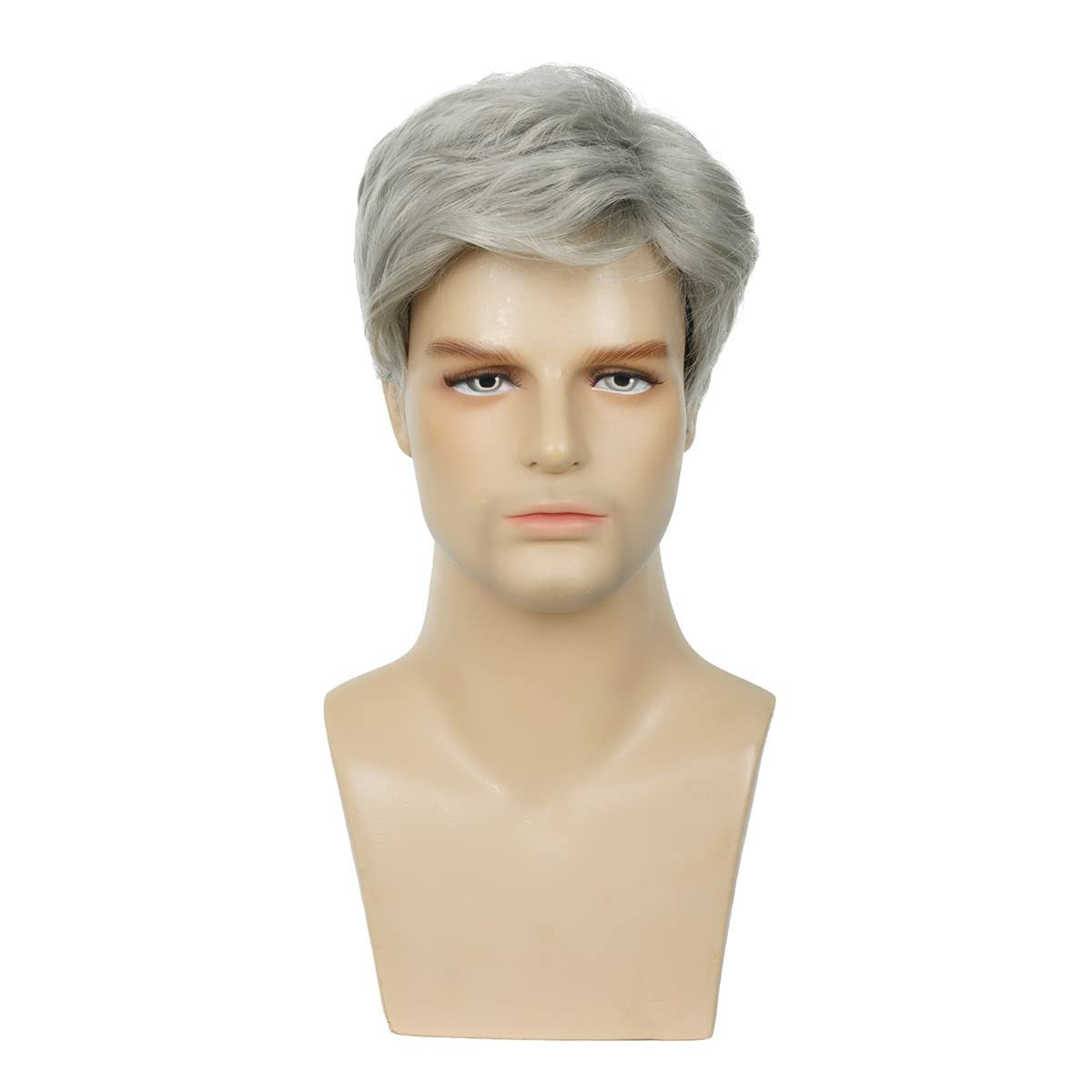 Men's Partial Brown Gold Mixed Color Short Men's Wig