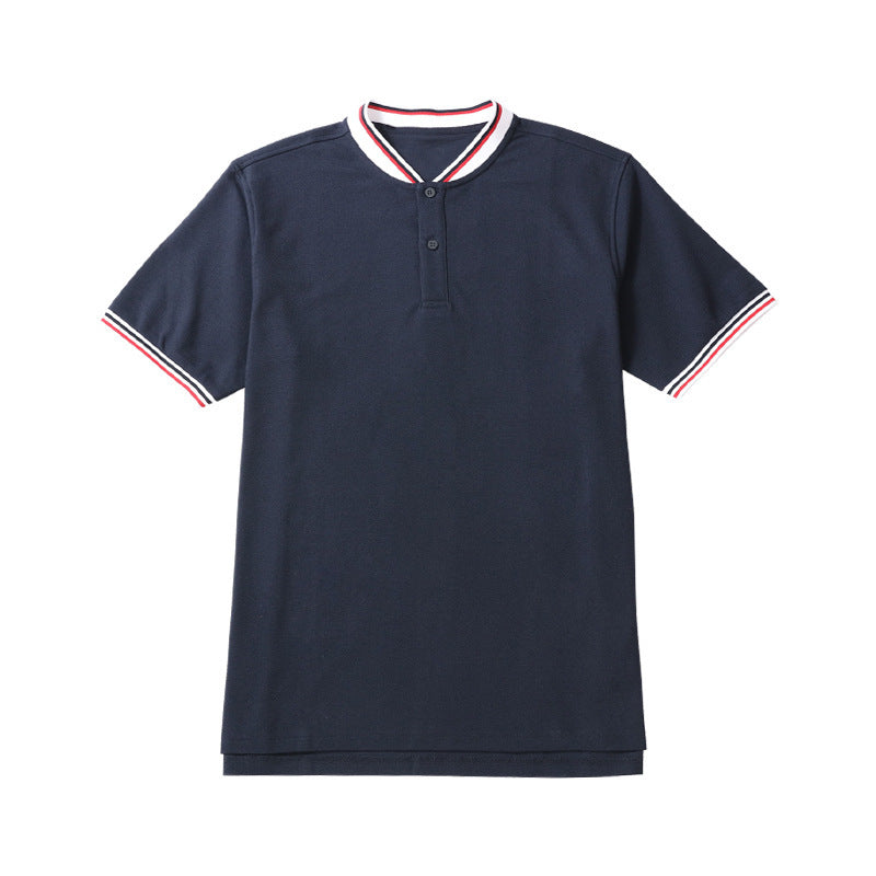 Children's School Junior High Uniform Boys Summer Shawl Collar Short Sleeve Children's T-shirt