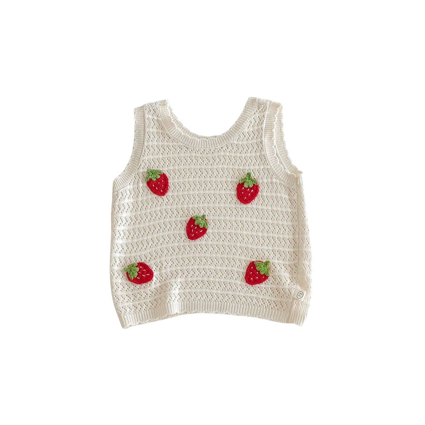 Children's Vest Summer Cute Patch Strawberry Korean Casual Children's T-shirt