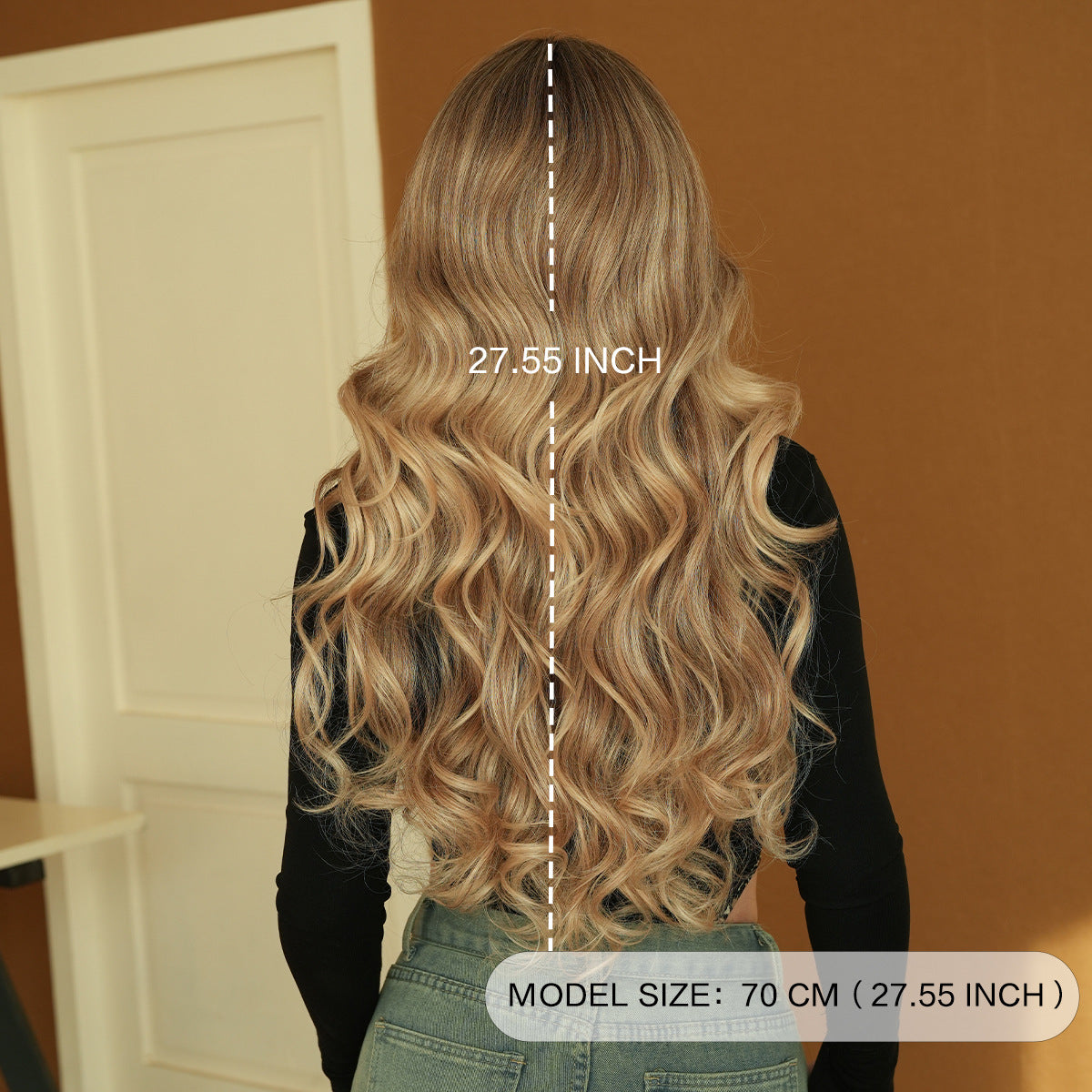 Gradient Female Head Dyed Hair Natural Curly Big Wave Air Wig Long Curls