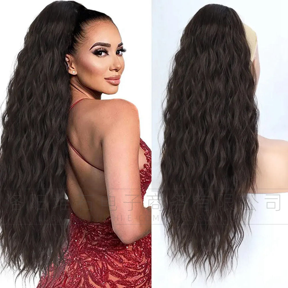 Women's Corn Curler Fluffy Drawstring Horse Tail Wig Ponytail