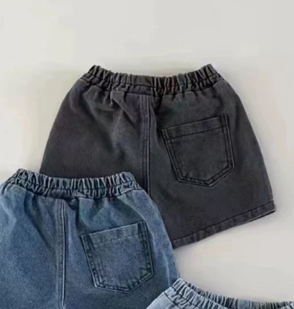 Women's & Men's Casual Denim Shorts Western Solid Color Pocket Children's Pants