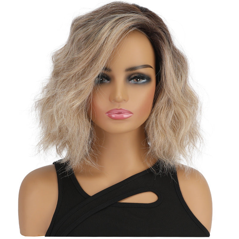 Female Gradient Color Full Top Cover Wig Short Curly Hair