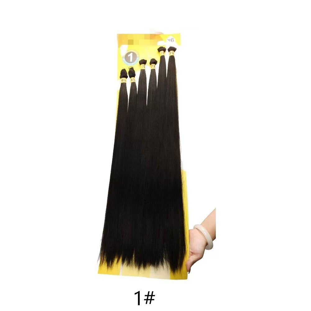 Hair Weft Set Korean Silk Chemical Fiber Long Straight Wig