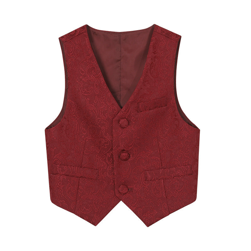 Children's Jacquard Flower One Year Old Celebration Dress Host Costume For Children's Suit