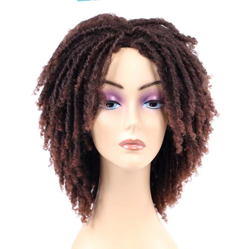 Sleeve Curved Wigs With Small Curly Hair Cover Hand Rub Wig Long Curls