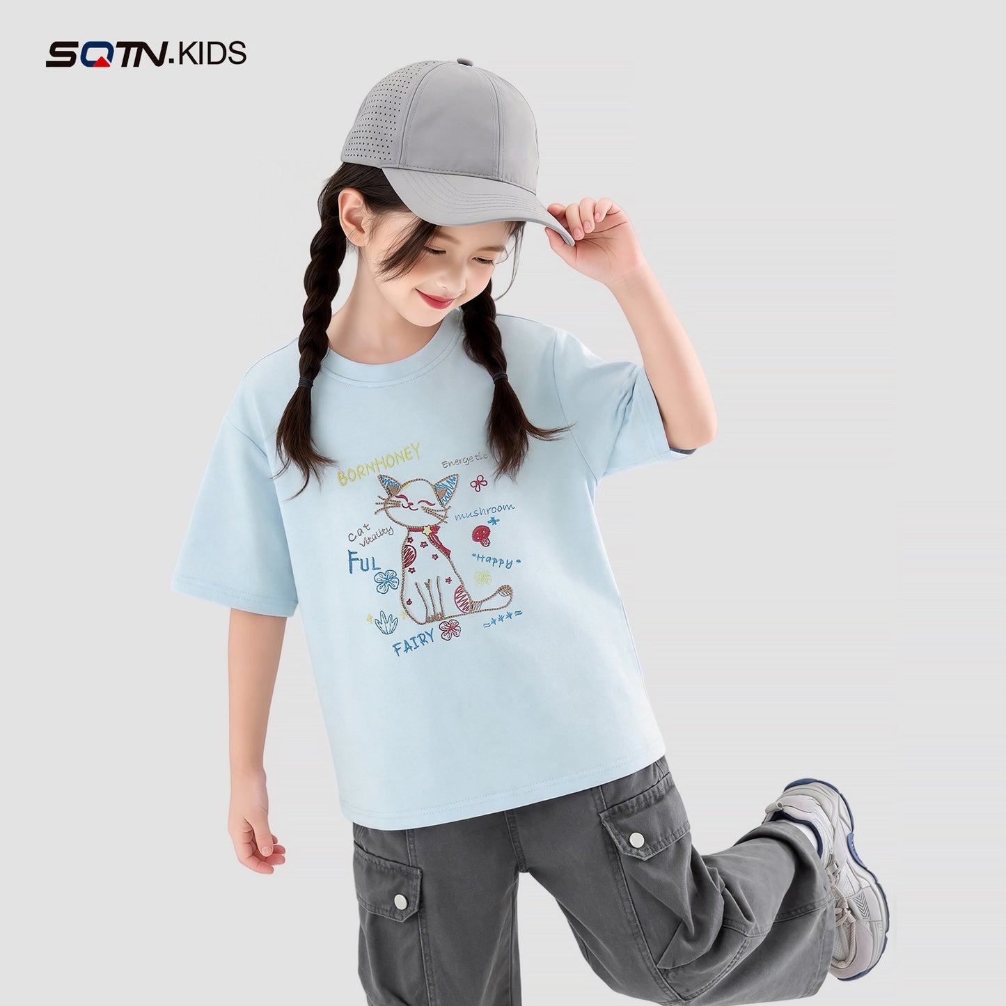 Children's Short-sleeved Summer Fashionable Clothing Embroidered Cotton Children's T-shirt