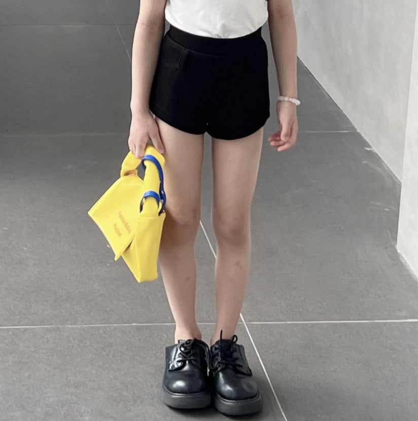 Children's Stretch Tights Spring Korean Style Fashion Shorts Middle Big Outerwear Children's Pants