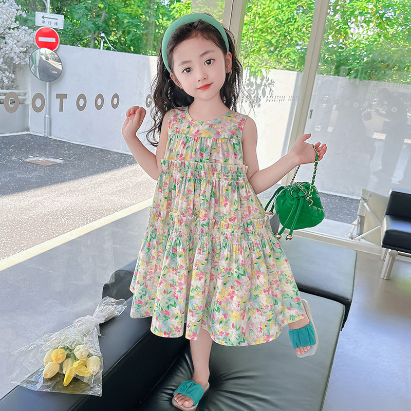 Vest Cool Printing Middle Big Primary Children's Dress