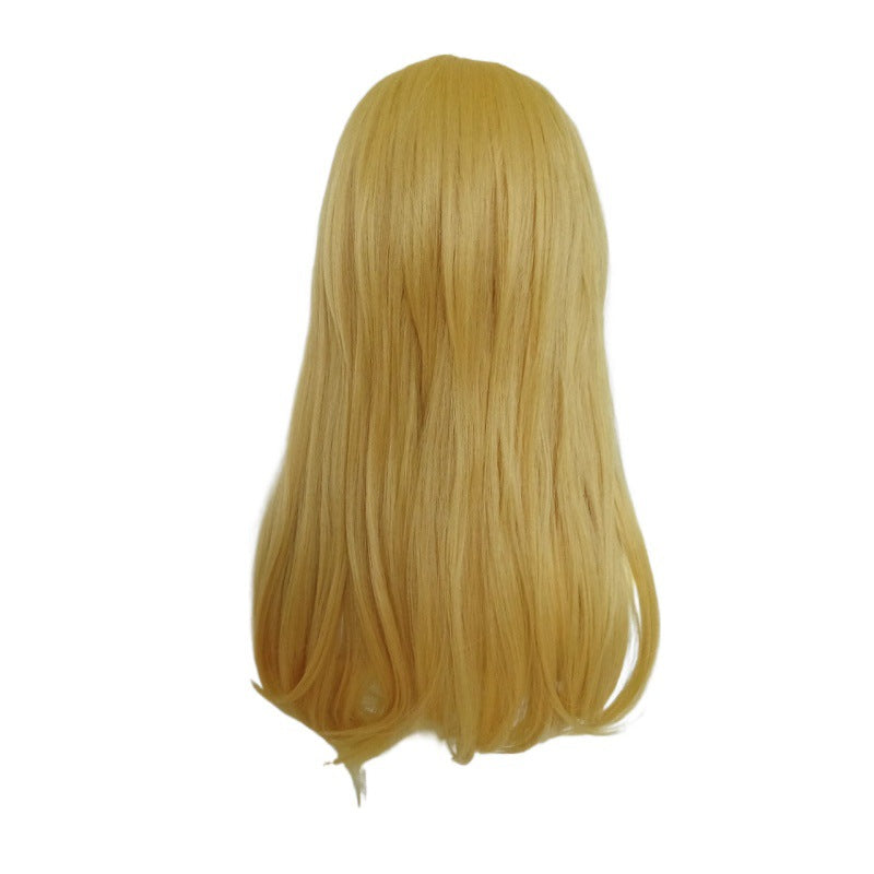 Super Mary Princess Golden Long Curly Cos Wig