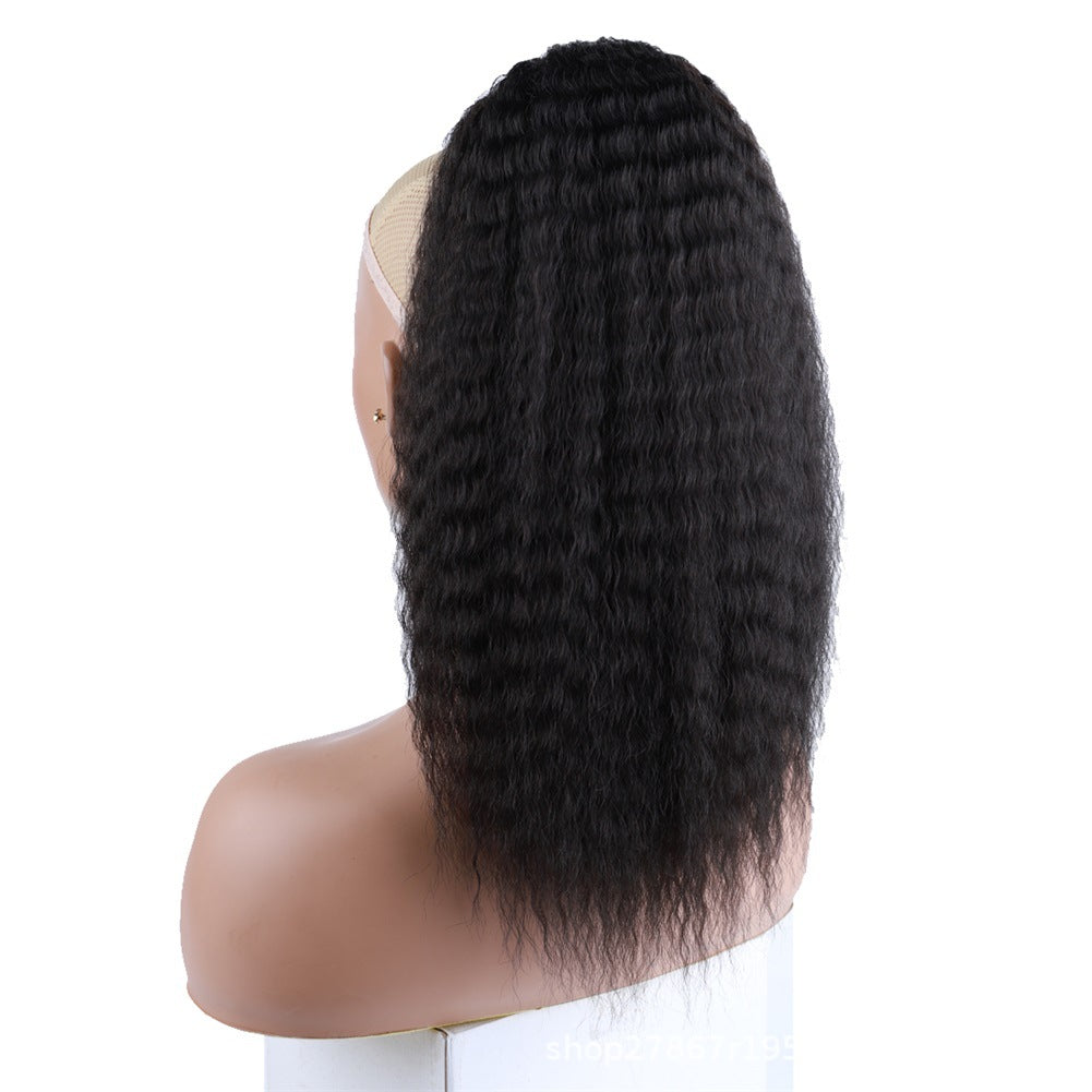 Corn Curler Drawstring Corrugated Chemical Fiber Fluffy Wig Ponytail