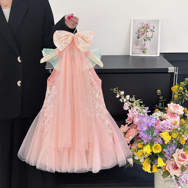 Children's Summer Sequined Mermaid Princess Birthday Little Children's Dress