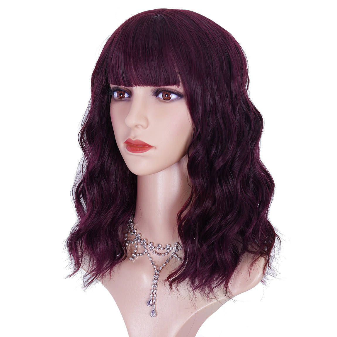 Chemical Fiber Head Cover Color Optional Wig Short Curly Hair
