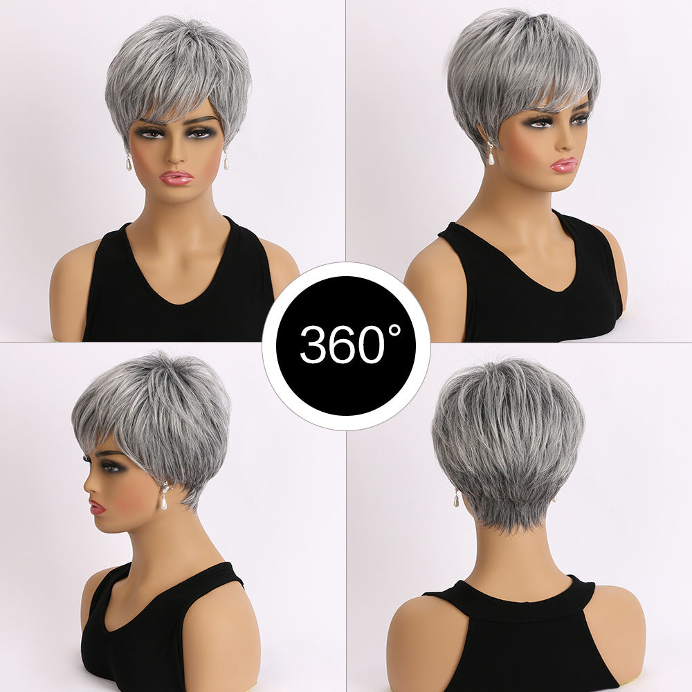 Classy Graceful Innovative Women's Chemical Fiber Wig Short Straight Hair
