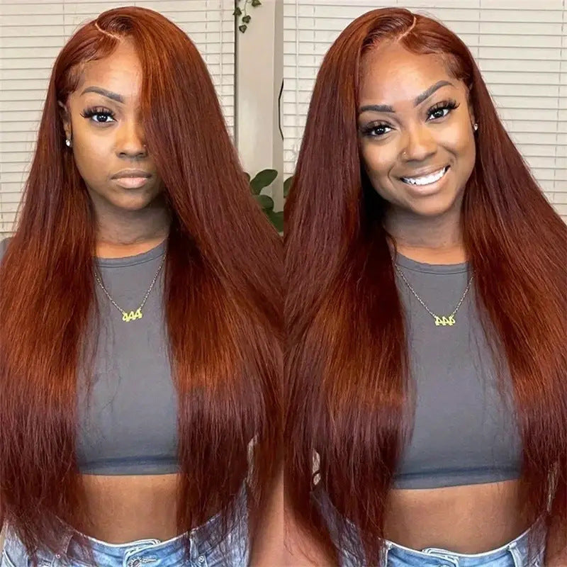 Women's Lace Mid-length Hair Fluffy Natural Fashion Long Straight Wig