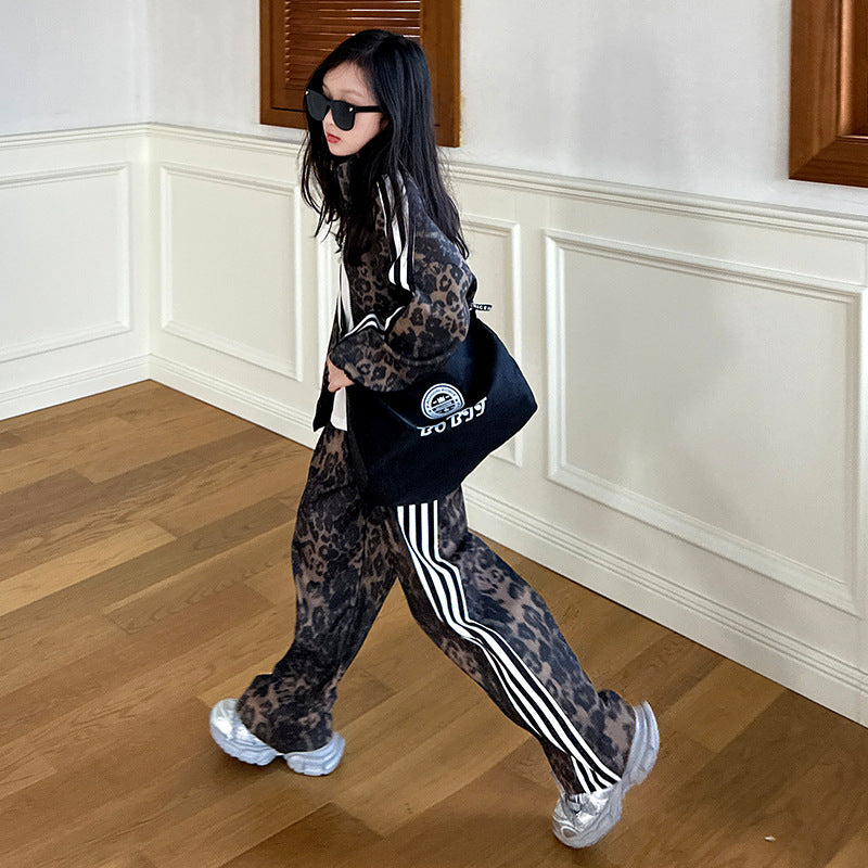 Jacket Fashion Leisure Printed Sport Pants Children's Suit