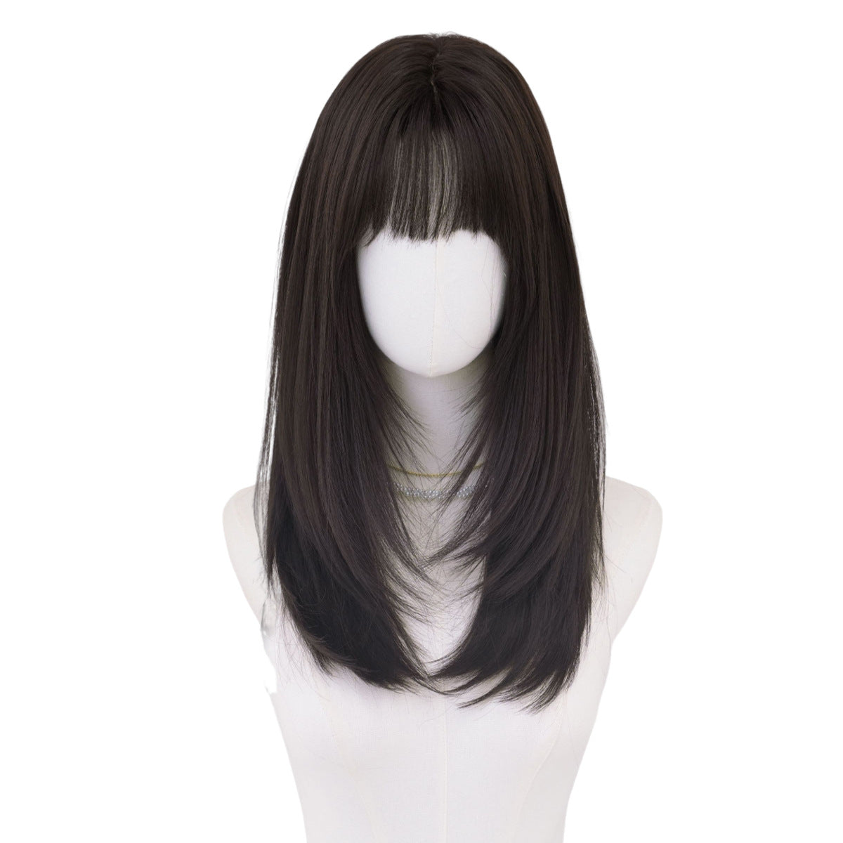 Women's Natural Hair High-level Artificial Hairstyle Bangs Long Straight Wig