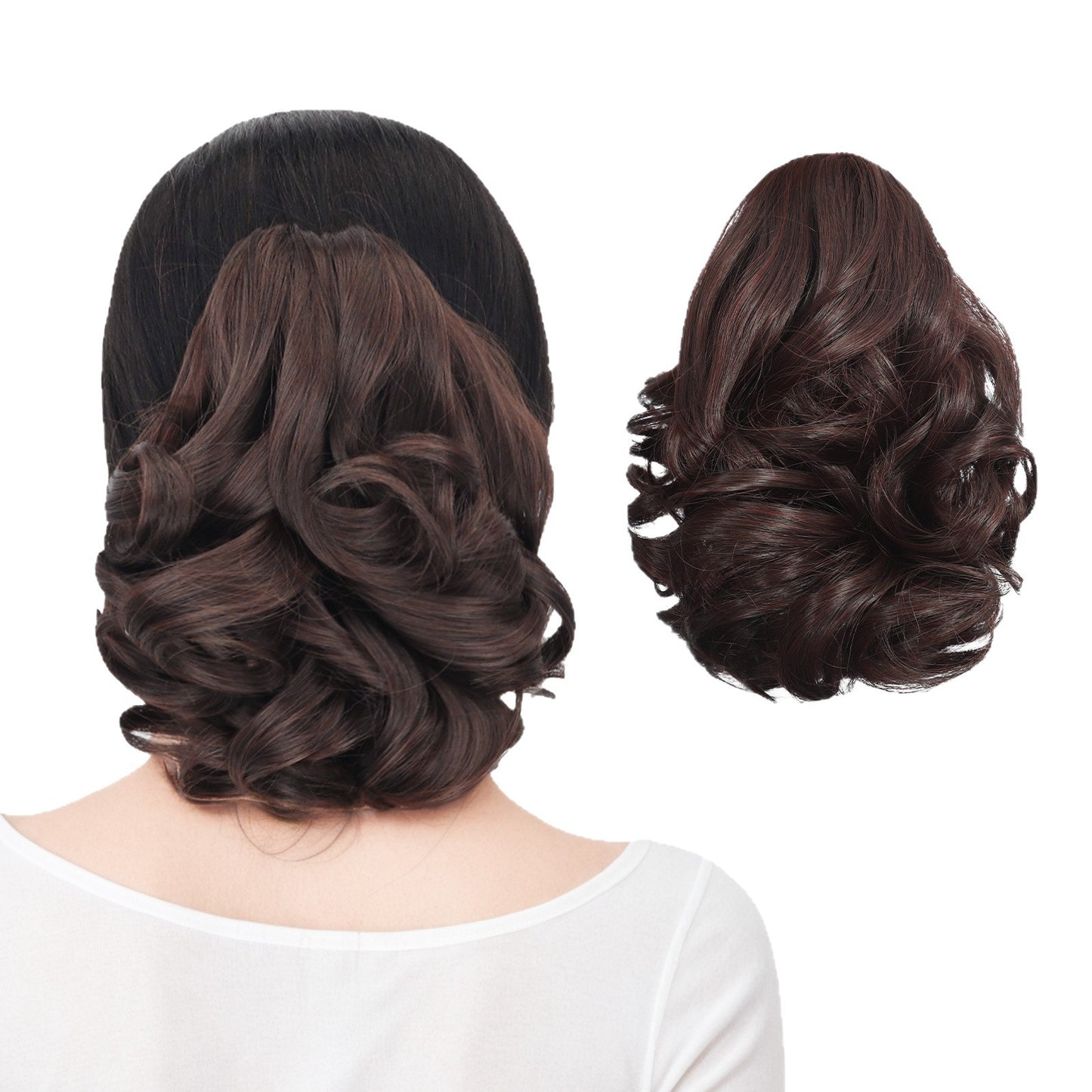 Tiger Mouth Grip Short Big Wave Wig Ponytail