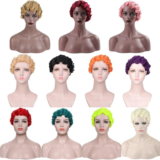 Women's Water Ripple Head Cover For Fiber Wig Short Curly Hair