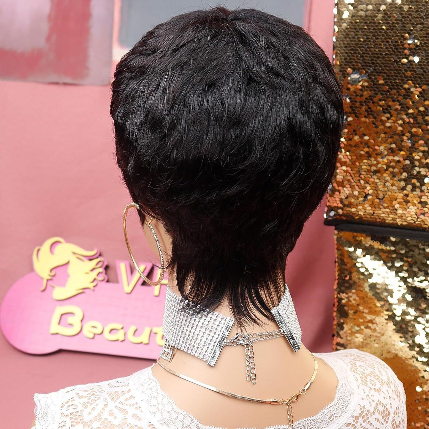 Women's Headgear Fashion Elastic Net Optional Wig Short Curly Hair