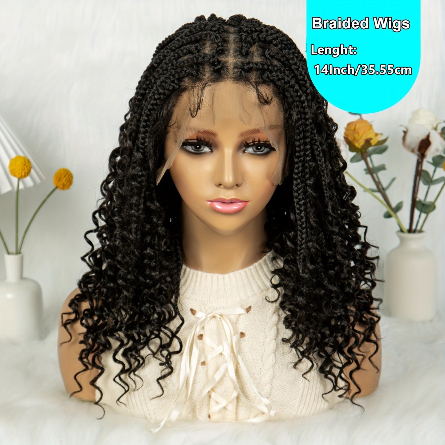 Three-strand Braid Fly Full Lace Synthetic Wig Long Curls