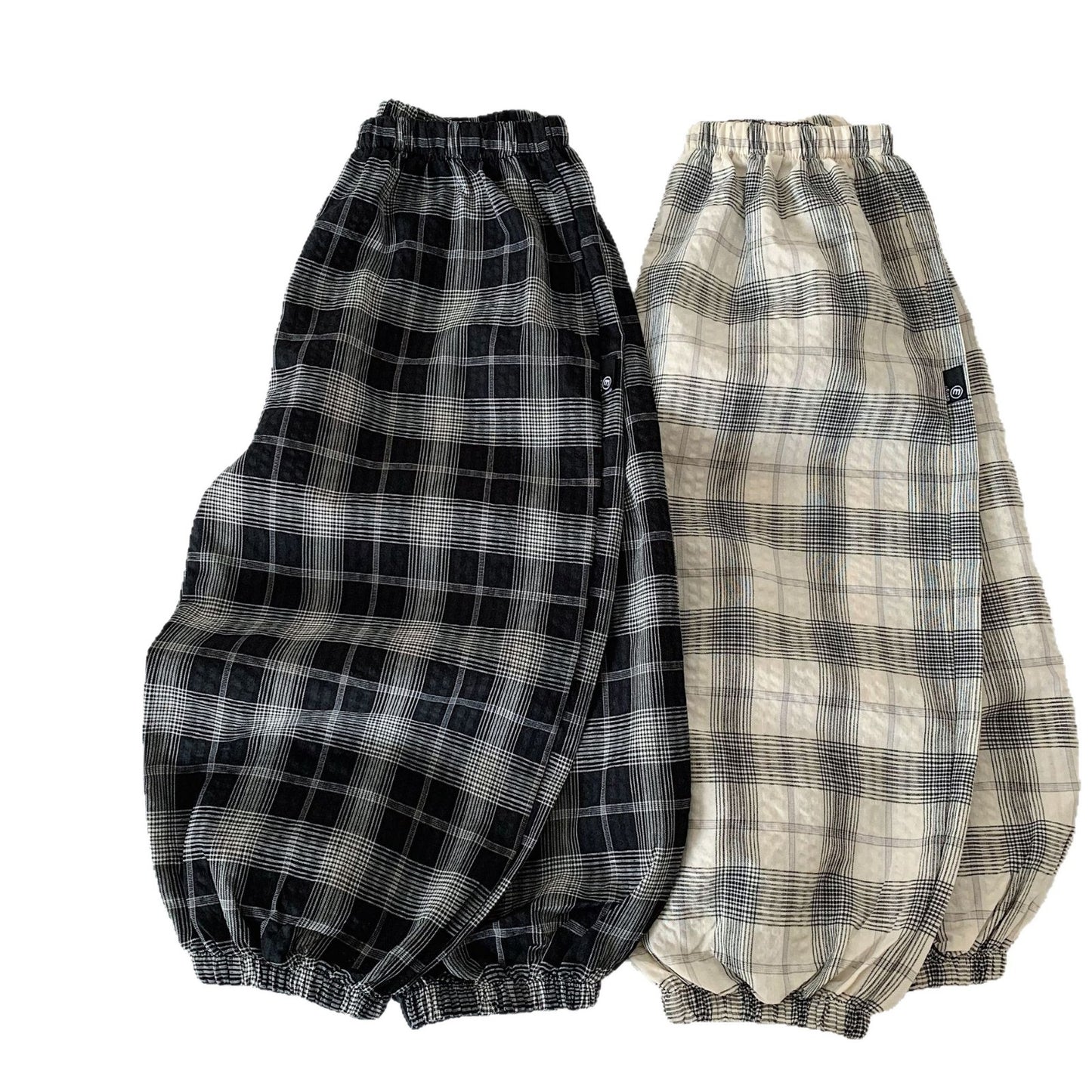 Children's Boy's Summer Korean Style Loose Thin Plaid Trousers Boy Children's Pants