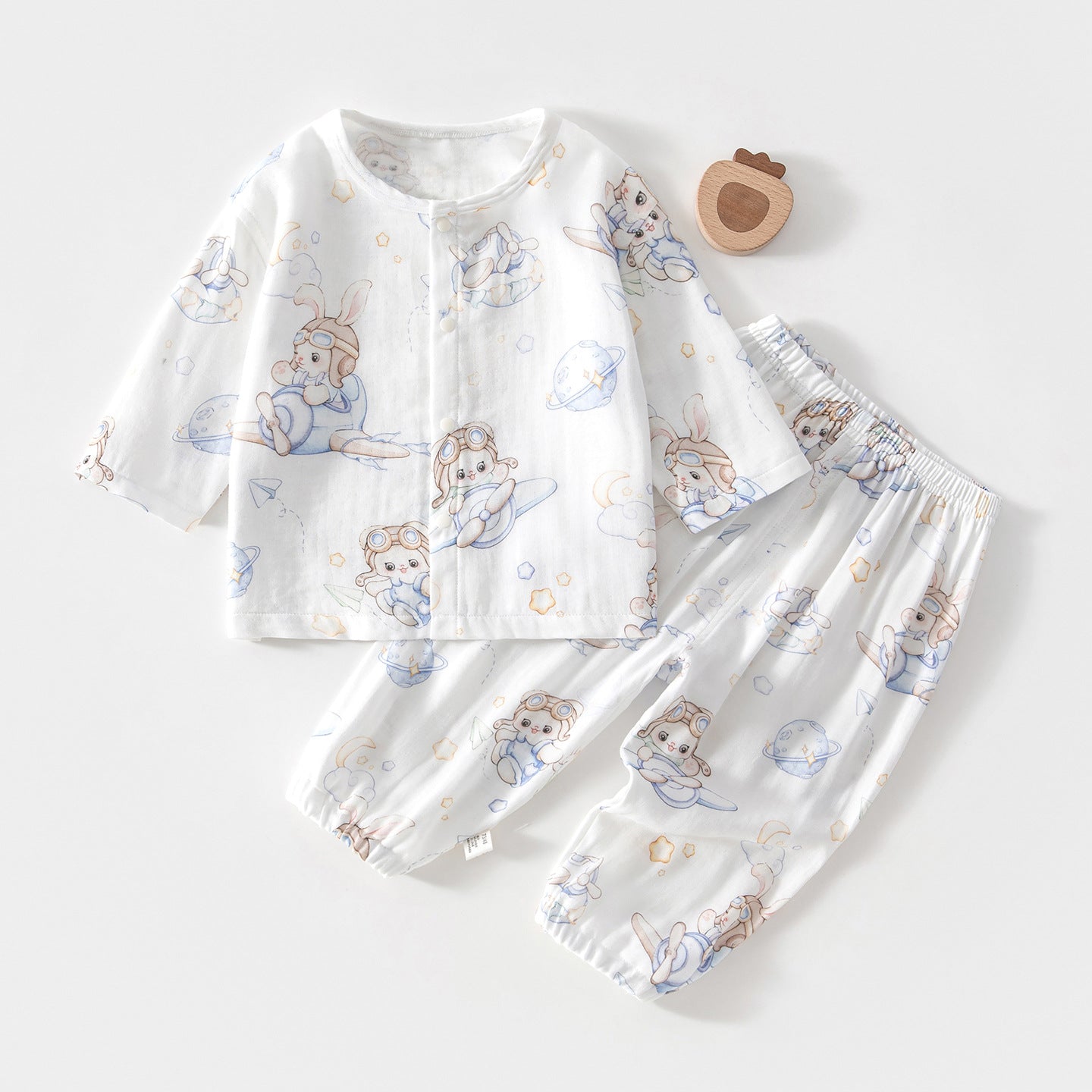 Pajama Sets Long-sleeved Bamboo Fiber Top Children's Suit