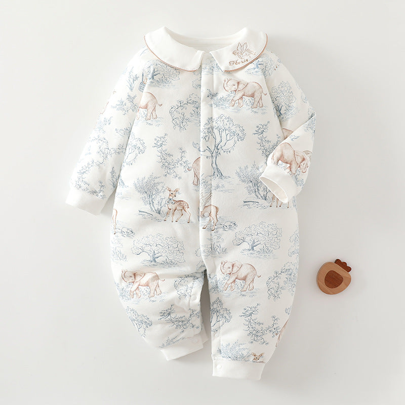 Children's Class Quilted Jumpsuit Boneless Born Cotton Thin Padded Clothes Anyang Jumpsuit, Climbing Suit