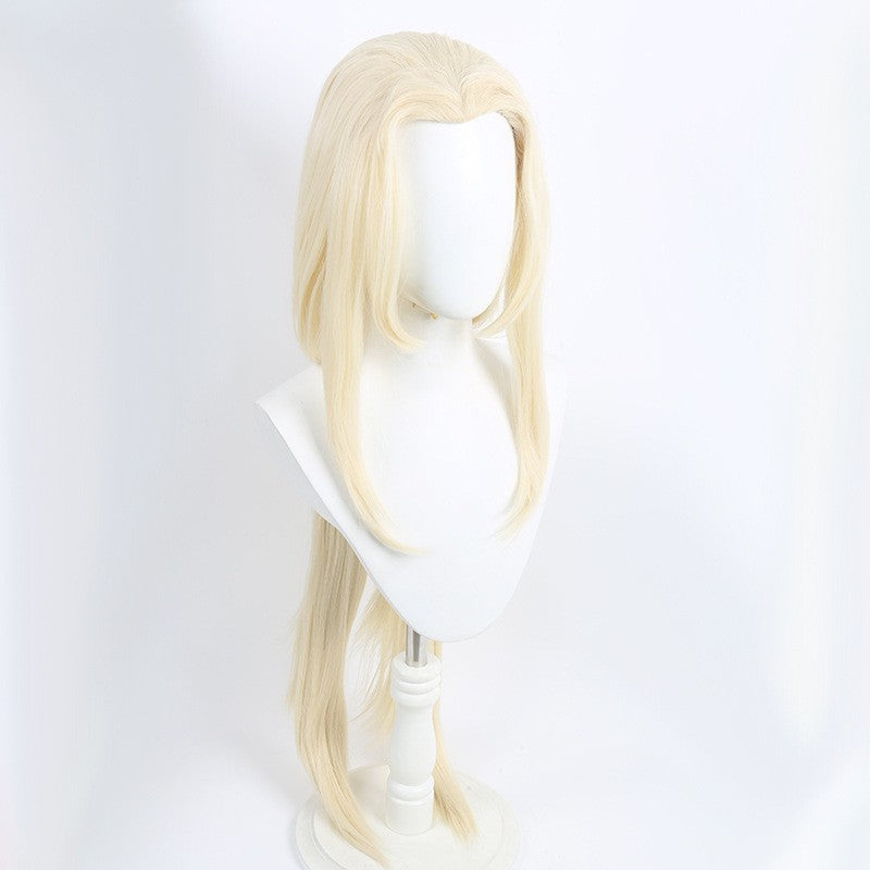 Programmatic Light Golden Beauty Pointed Double Ponytail Anime Long Hair Cos Wig