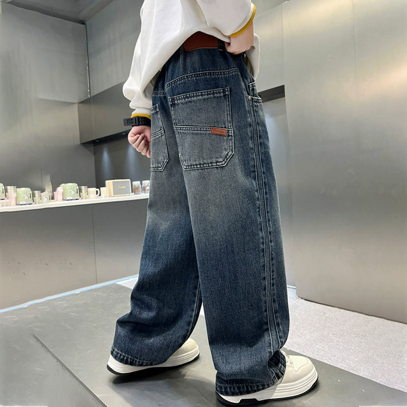 Children's Trousers Outer Wear Boy Autumn Clothing Medium Large Children's Pants