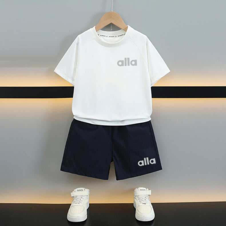 Children's Ice Silk Summer Clothing Boys Sports Wind Speed Dry Breathable Children's Suit