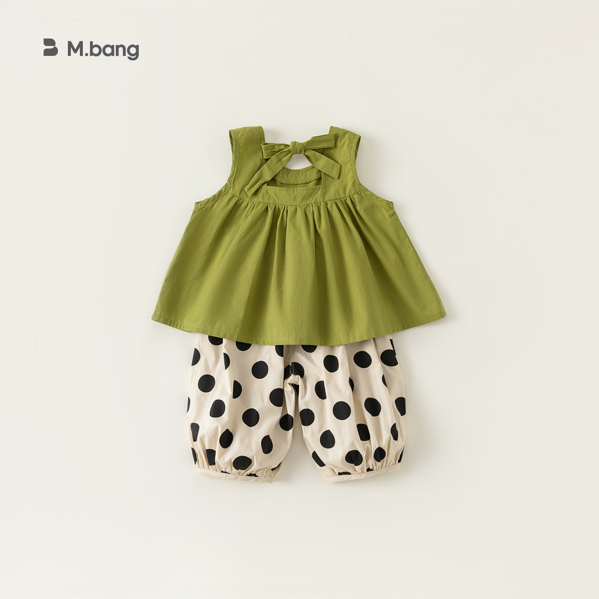 Children's Simple Set Summer Sleeveless Doll Shirt Solid Color Pants Mori Children's Suit