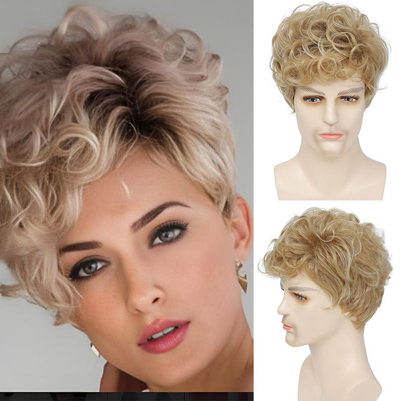 Men's Handsome Mechanism Rose Net Chemical Fiber Wig Short Straight Hair
