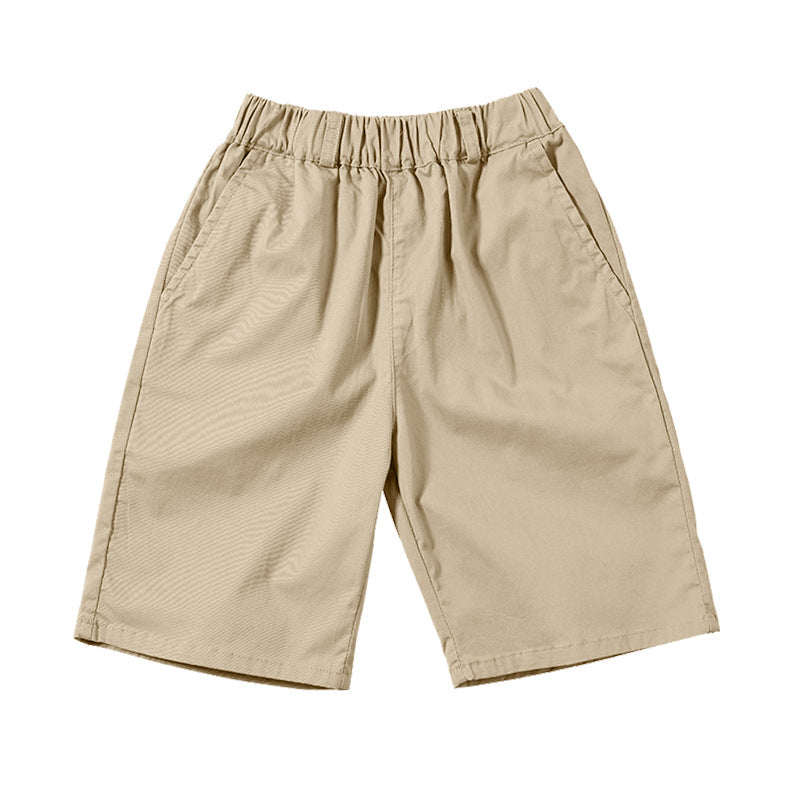 Children's Cotton Summer Thin Shorts Boys Khaki School Dark Children's Pants