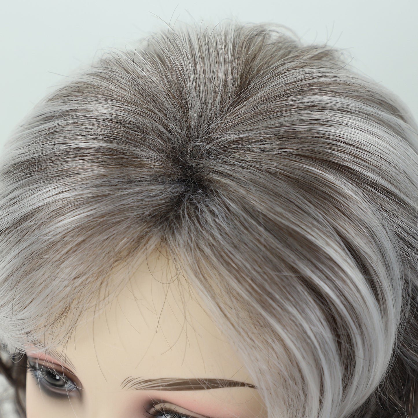 Fashion Female Gray Gradient Synthetic Wigs Wig Short Curly Hair