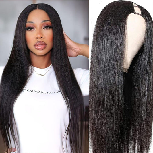 Women's Fashion Black Hair Synthetic Wigs Long Straight Wig