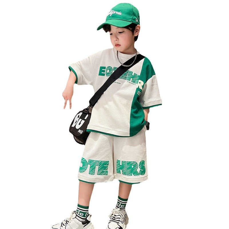 Children's Boys Summer Medium Large Thin Gym Clothes Children's Suit