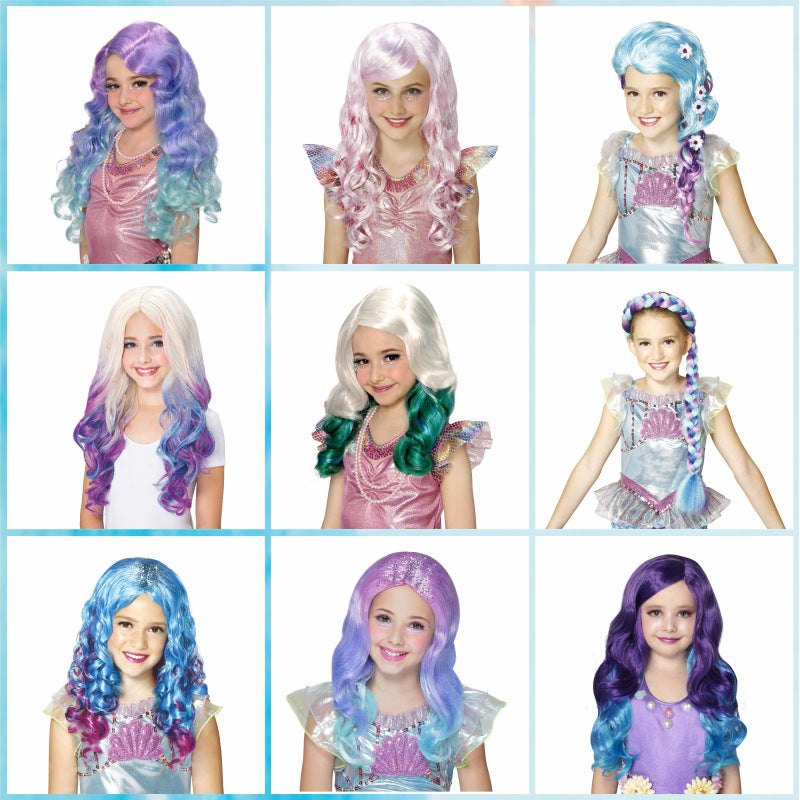 Christmas Halloween School Kindergarten Performance Gradient Color Cos Wig